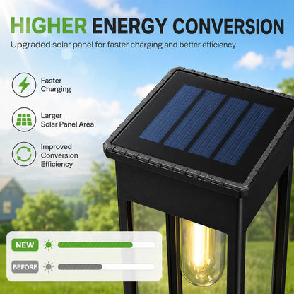 6 Pack Solar Pathway Lights Outdoor, Warm White Waterproof Garden Stake Lights