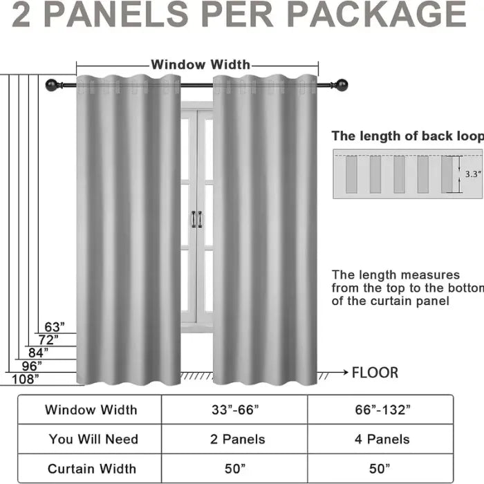 2pcs Blackout Curtains for Living Room Bedroom Linen Blackout Curtains