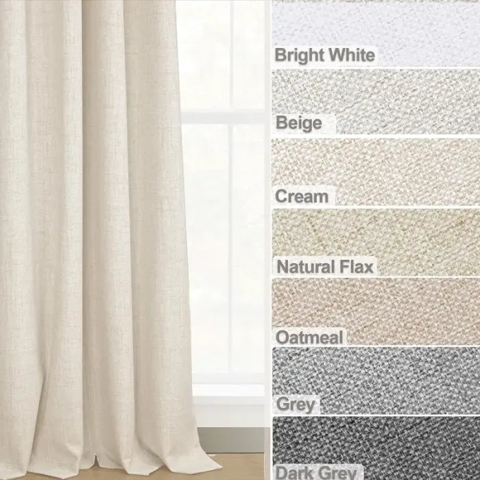 2pcs Blackout Curtains for Living Room Bedroom Linen Blackout Curtains