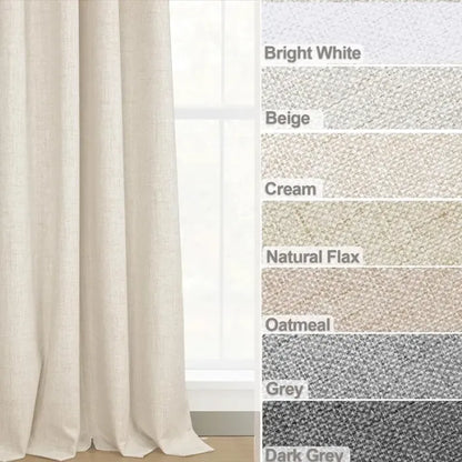 2pcs Blackout Curtains for Living Room Bedroom Linen Blackout Curtains